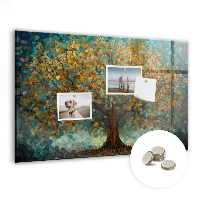 Mágneses falitábla Mozaik zöld fa