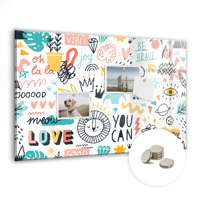 Fali üzenőtábla Színes feliratok