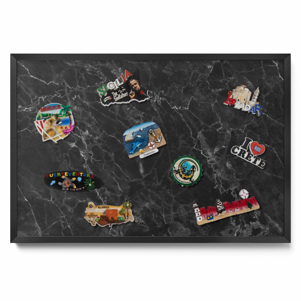 Elegáns fekete márvány Mágnes tábla