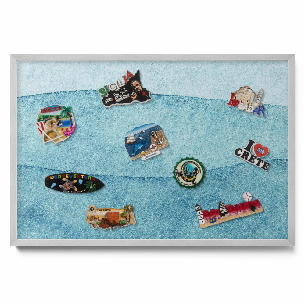 Akvarell kék hullámok Mágnes tábla