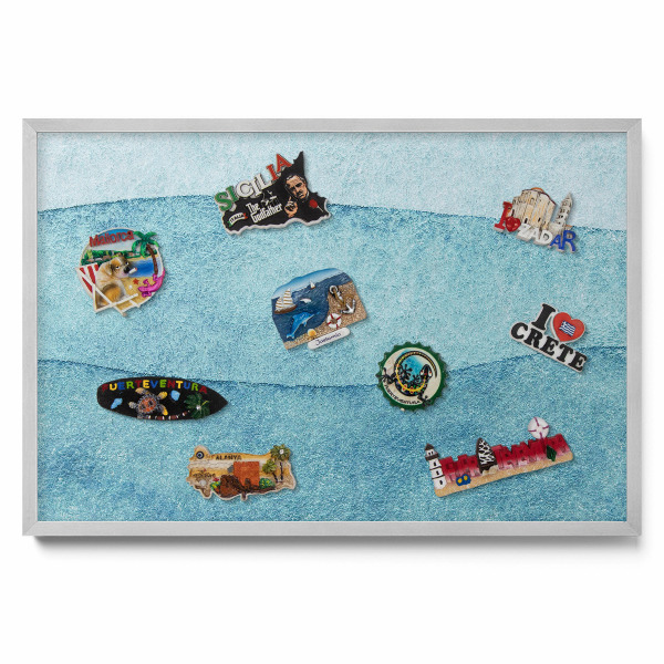 Akvarell kék hullámok Mágnes tábla