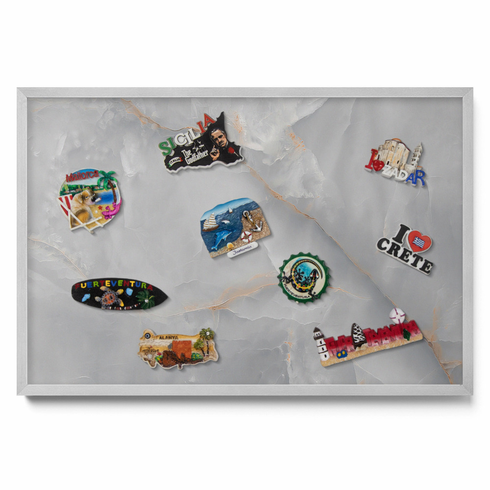 Elegáns dekoratív márvány Mágnestábla