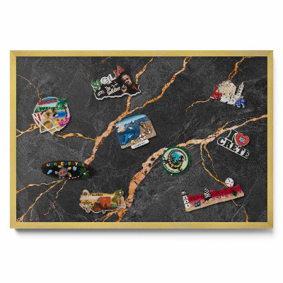 Díszített sötét márvány Mágnes tábla