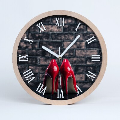 Fából készült óra Piros sarkú cipő