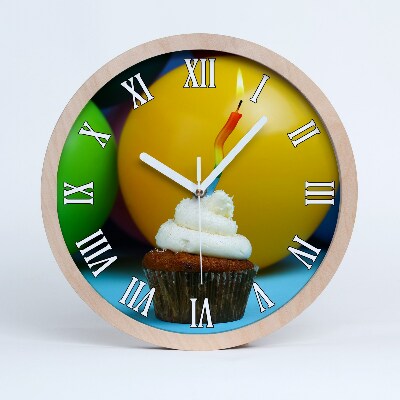 Kerek fa óra Születésnapi cupcake