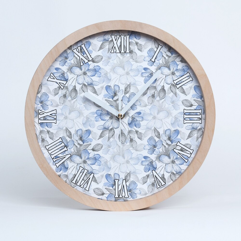 Kerek fa óra Finom virágok
