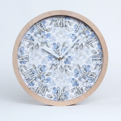 Kerek fa óra Finom virágok