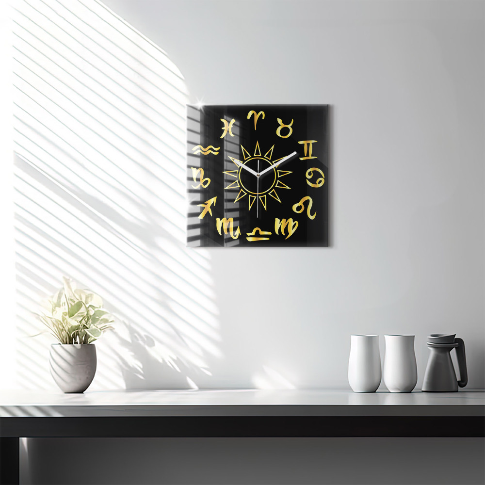 Szögletes üvegóra 30x30 Az állatöv jelei
