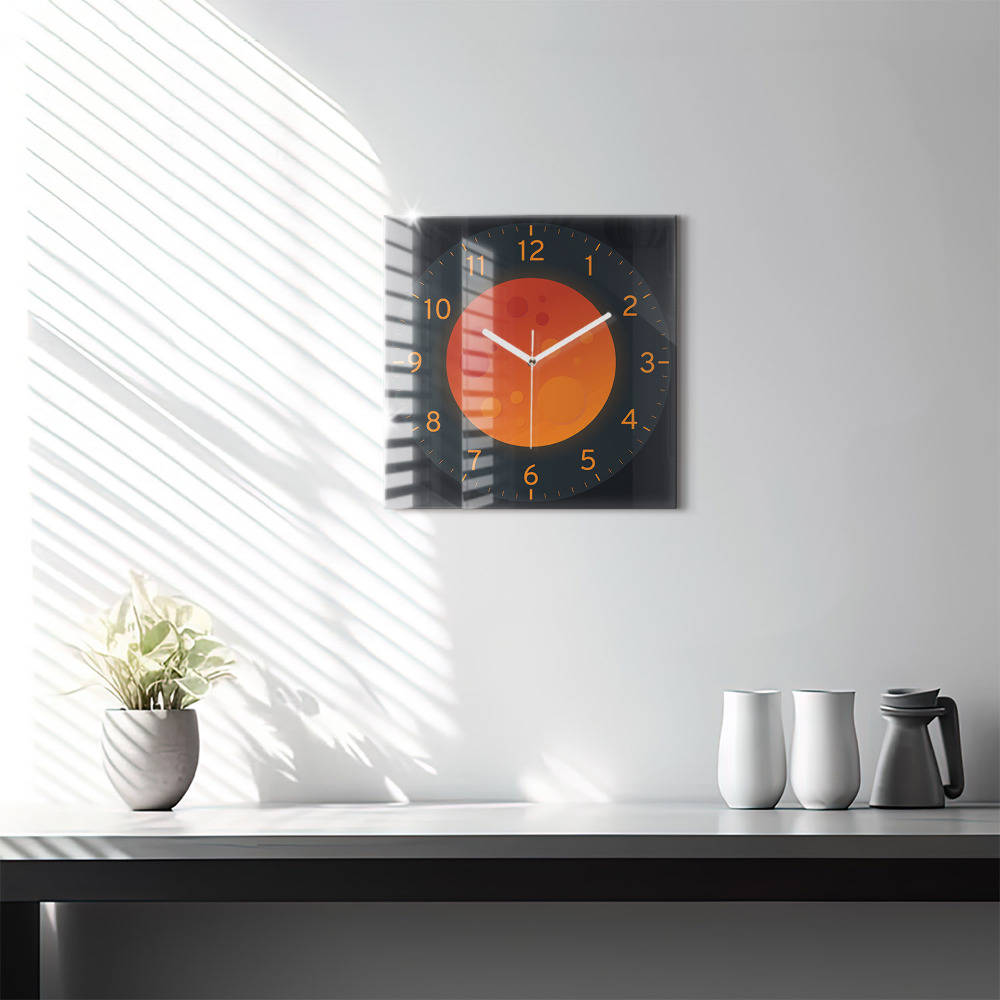Szögletes üvegóra 30x30 telihold