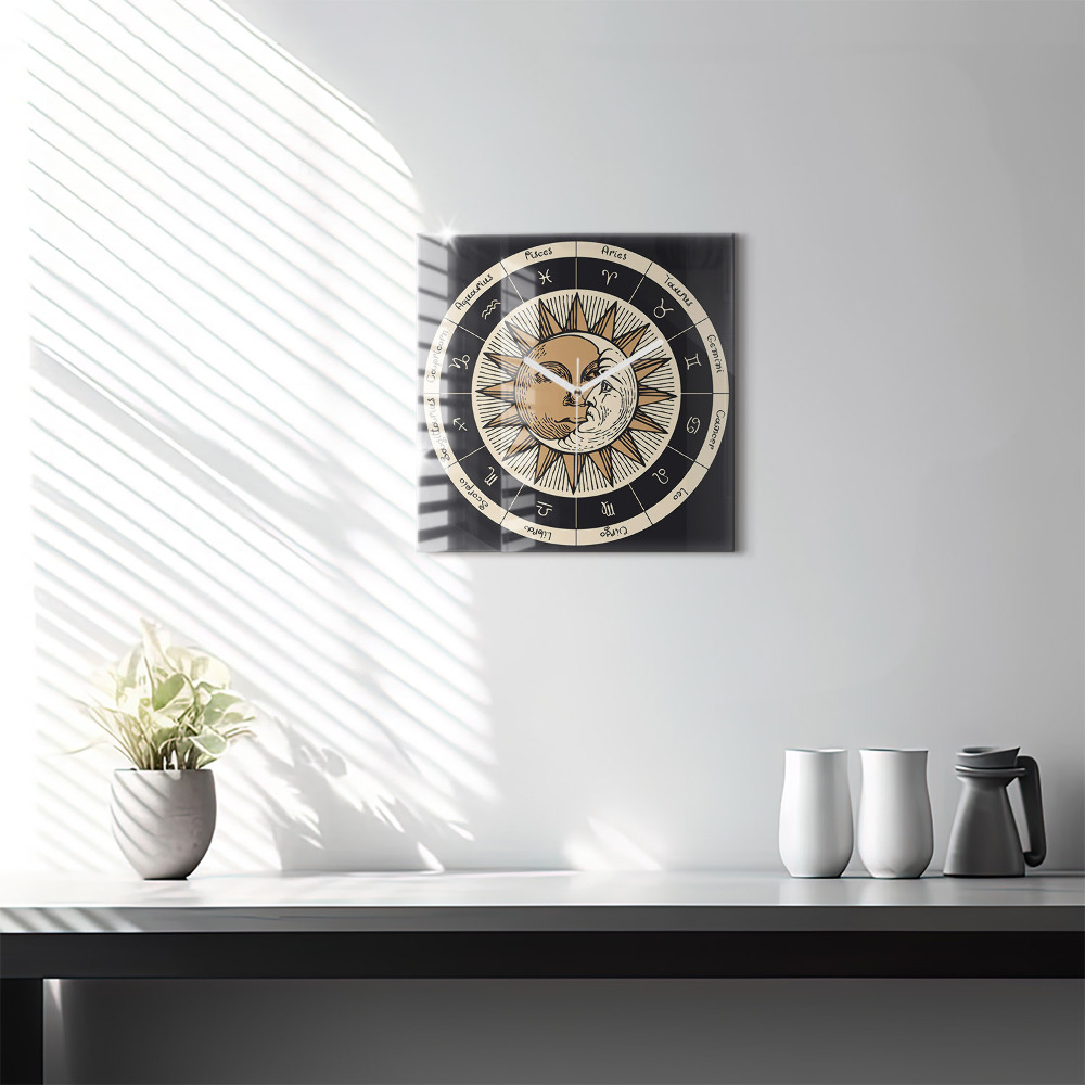 Négyzet alakú üvegóra 30x30 A nap és az állatövök