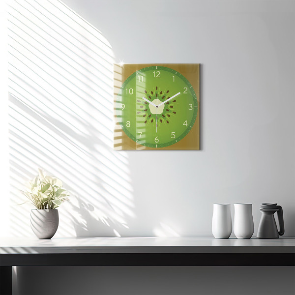 Szögletes üvegóra 30x30 kivi