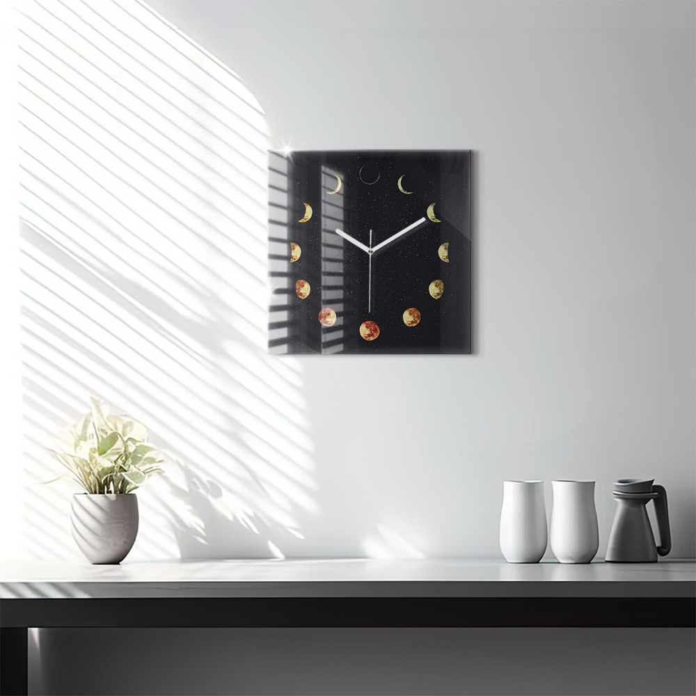 Szögletes fali üvegóra 30x30 Holdfázisok