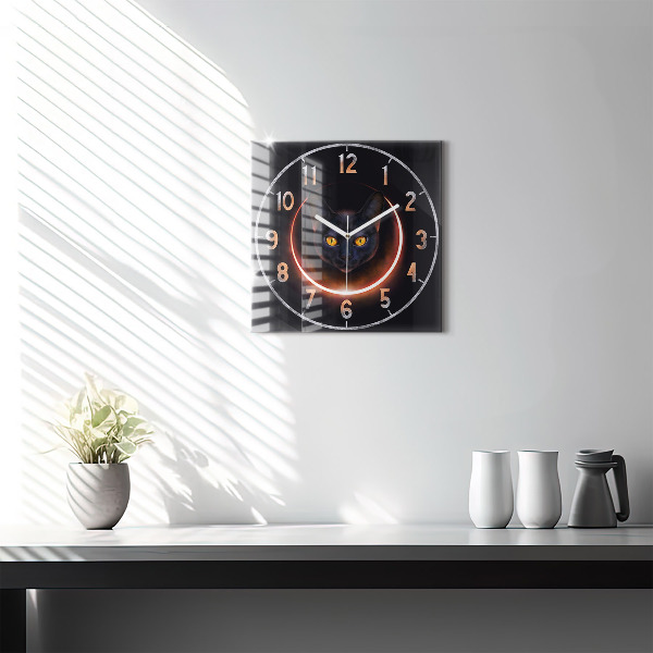 Négyzet alakú üvegóra 30x30 Varázslatos macska