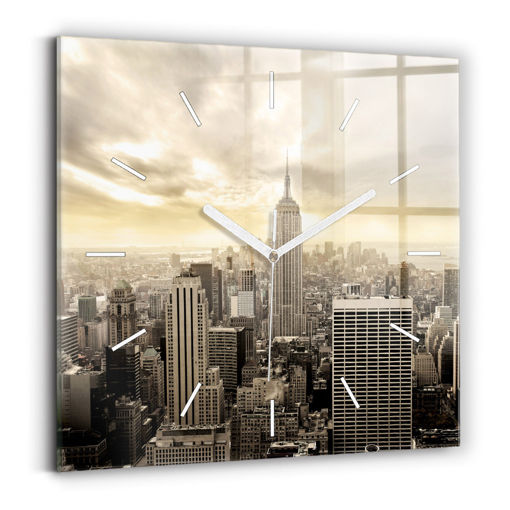 Szögletes üvegóra 30x30 Tornyok New Yorkban