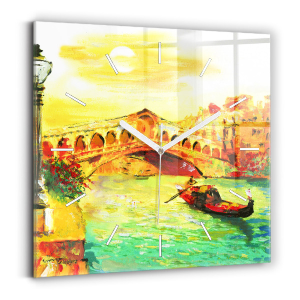 Négyzet alakú üvegóra 30x30 Velence Rialto híd