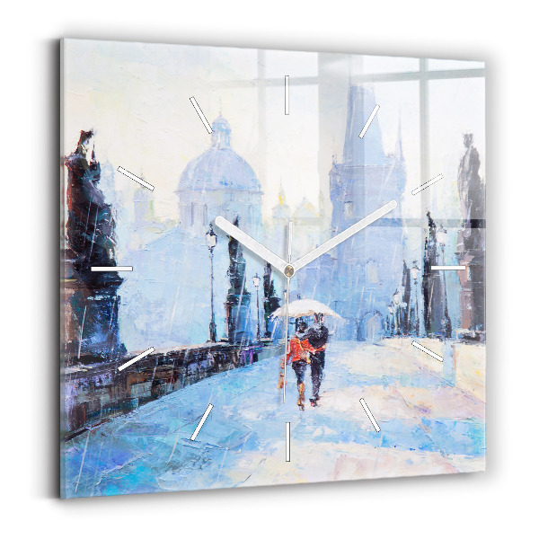 Szögletes fali üvegóra 30x30 Olaj művészet