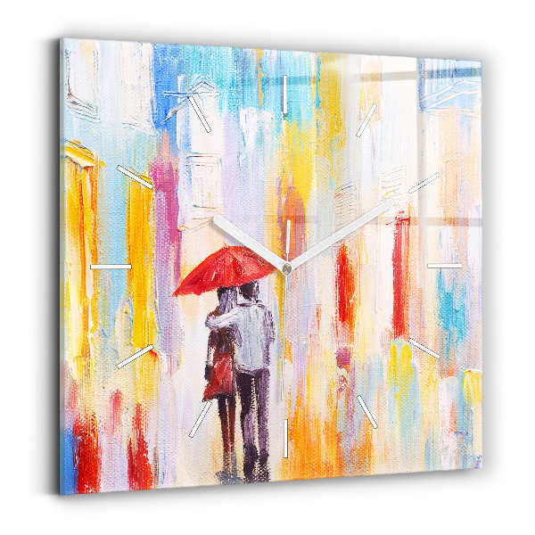Négyzet alakú üvegóra 30x30 Pár az esőben