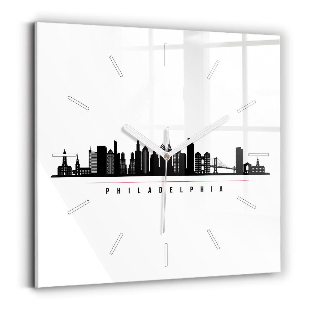 Szögletes fali üvegóra 30x30 Philadelphia illusztráció