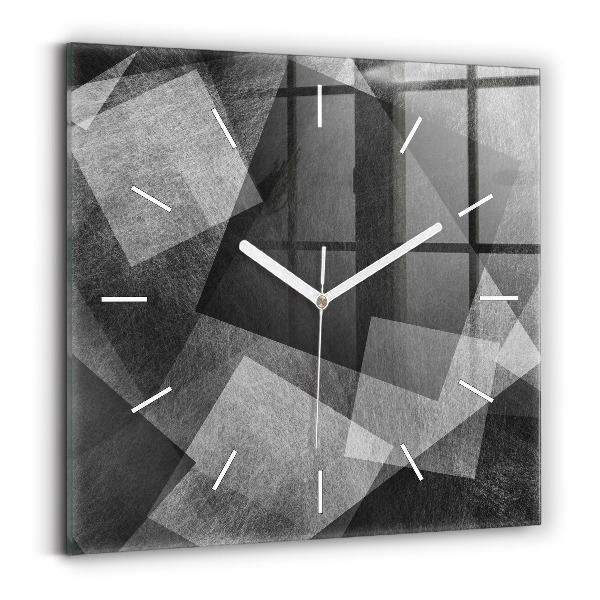 Négyzet alakú üvegóra 30x30 Geometriai absztrakció