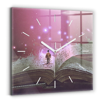 Szögletes üvegóra 30x30 Absztrakt könyv