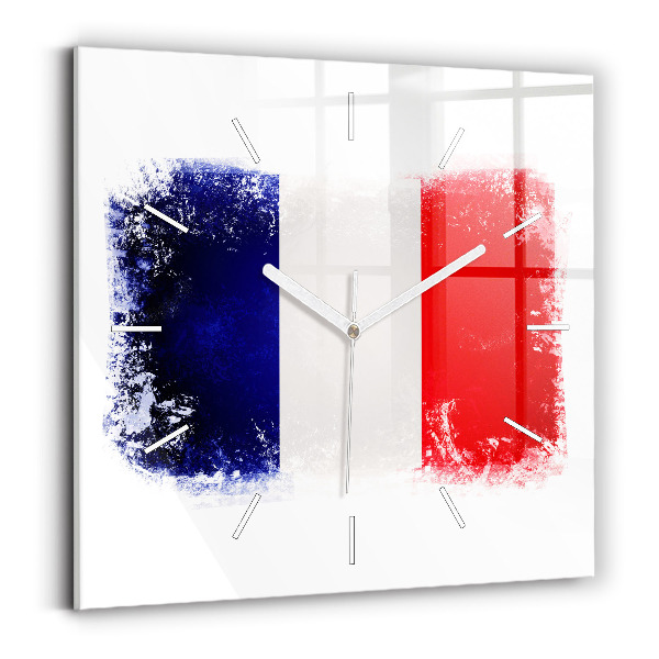 Négyzetes üvegóra 30x30 francia zászló