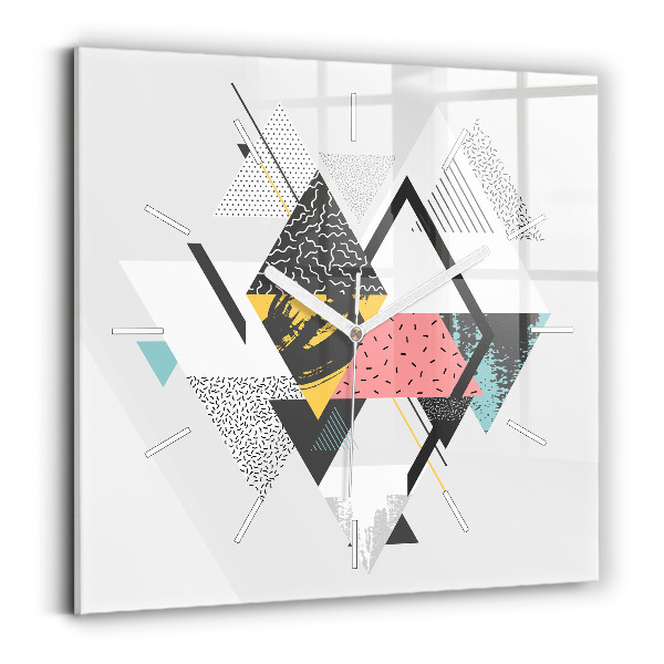 Szögletes fali üvegóra 30x30 Geometriai minta