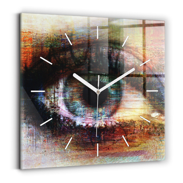 Szögletes fali üvegóra 30x30 Street Art Eye