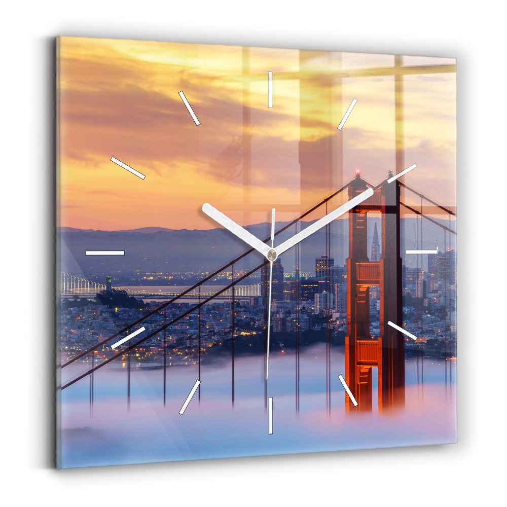 Szögletes üvegóra 30x30 Híd San Franciscóban