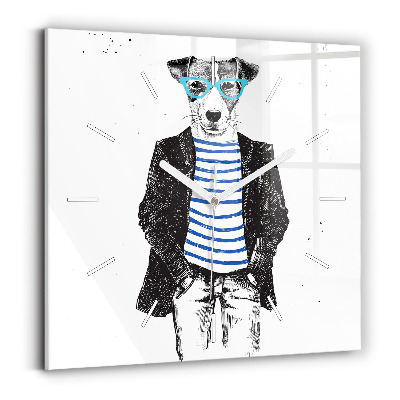 Szögletes üvegóra 30x30 Kutya az emberi testben