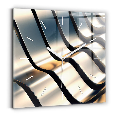 Szögletes fali üvegóra 30x30 Ezüst mintás