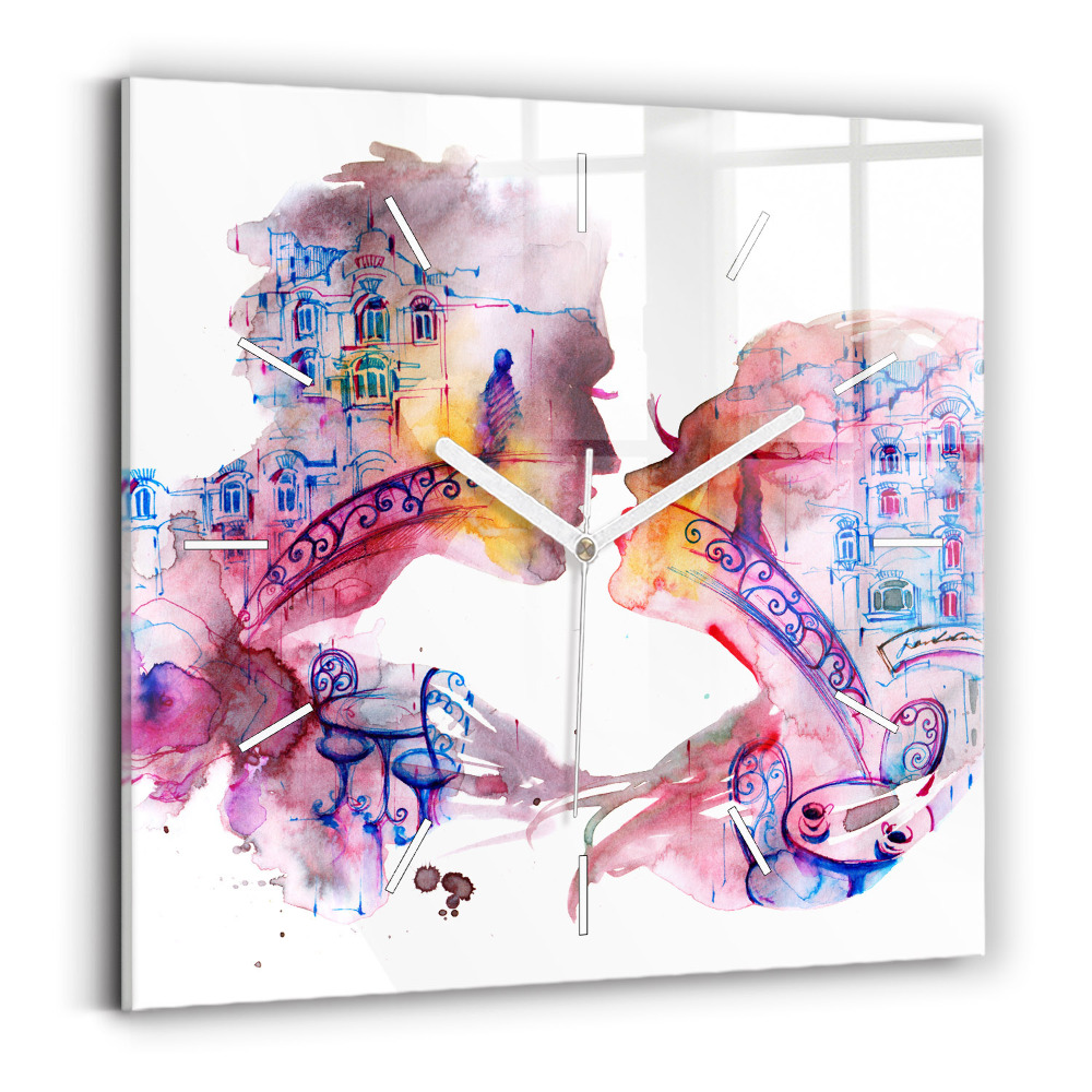 Négyzetes üvegóra 30x30 Két test egy lélek