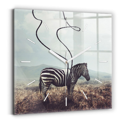 Szögletes fali üvegóra 30x30 Zebra – Absztrakció