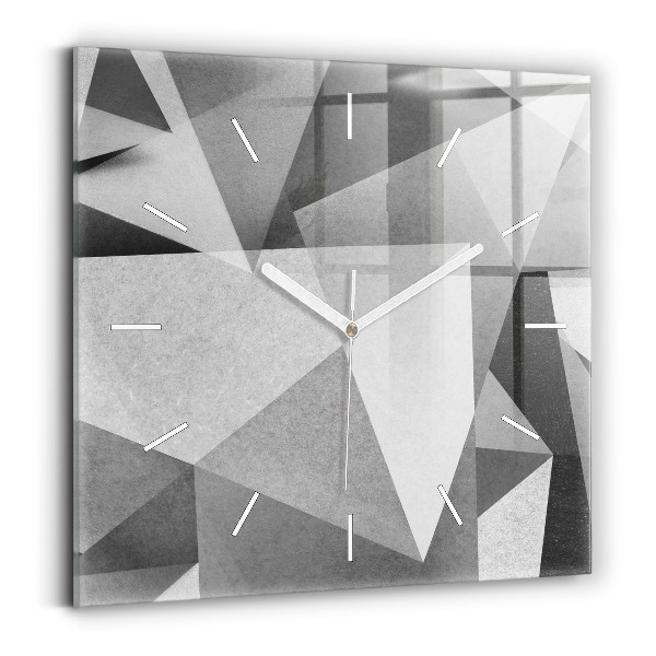 Szögletes fali üvegóra 30x30 Szürke geometriai absztrakció
