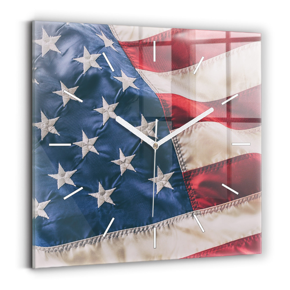 Szögletes üvegóra 30x30 amerikai zászló