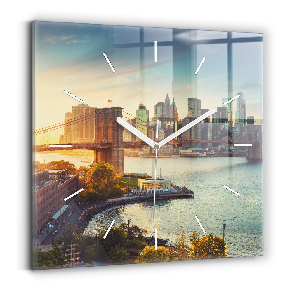 Szögletes fali üvegóra 30x30 New York Manhattan