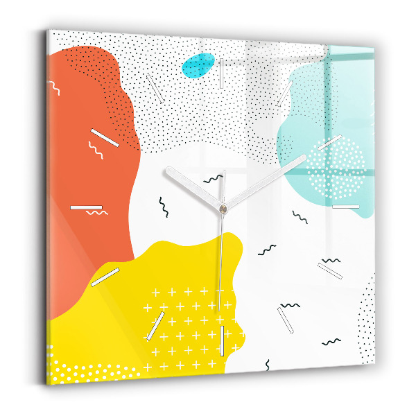Szögletes üvegóra 30x30 POP absztrakció