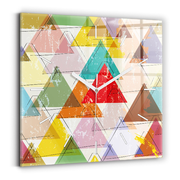 Négyzet alakú üvegóra 30x30 Geometriai háromszögek