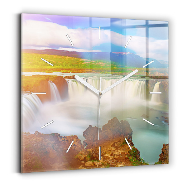 Négyzetes üvegóra 30x30 Godafoss Izlandon