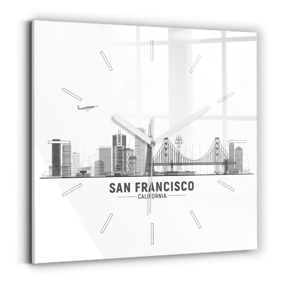 Szögletes fali üvegóra 30x30 San Francisco panoráma