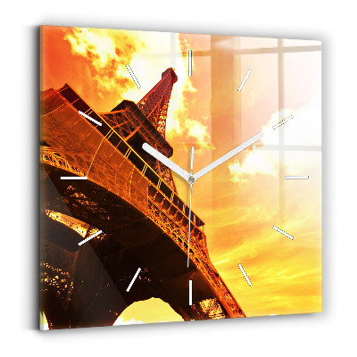 Szögletes fali üvegóra 30x30 Eiffel-torony Párizsban
