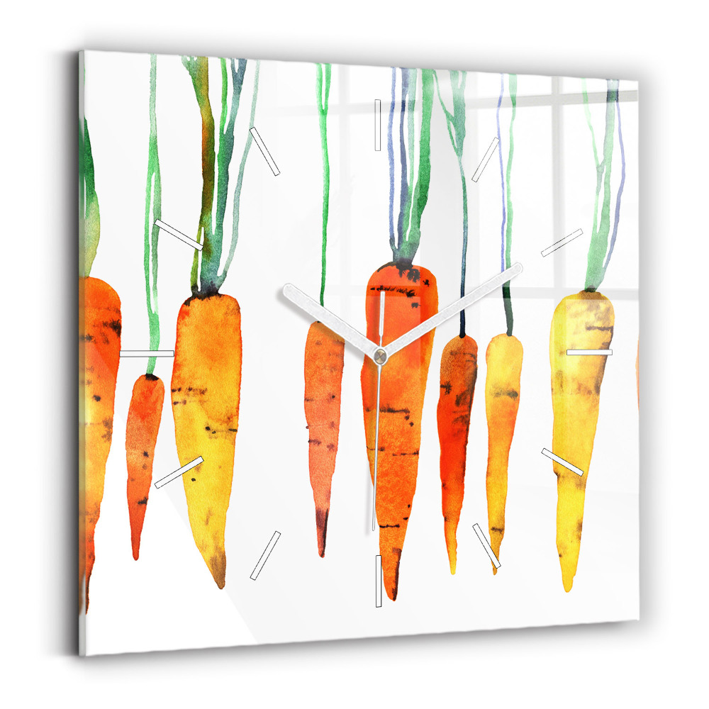 Szögletes fali üvegóra 30x30 Sárgarépa illusztráció