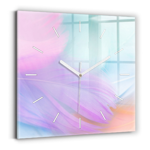 Szögletes fali üvegóra 30x30 Színes tollak