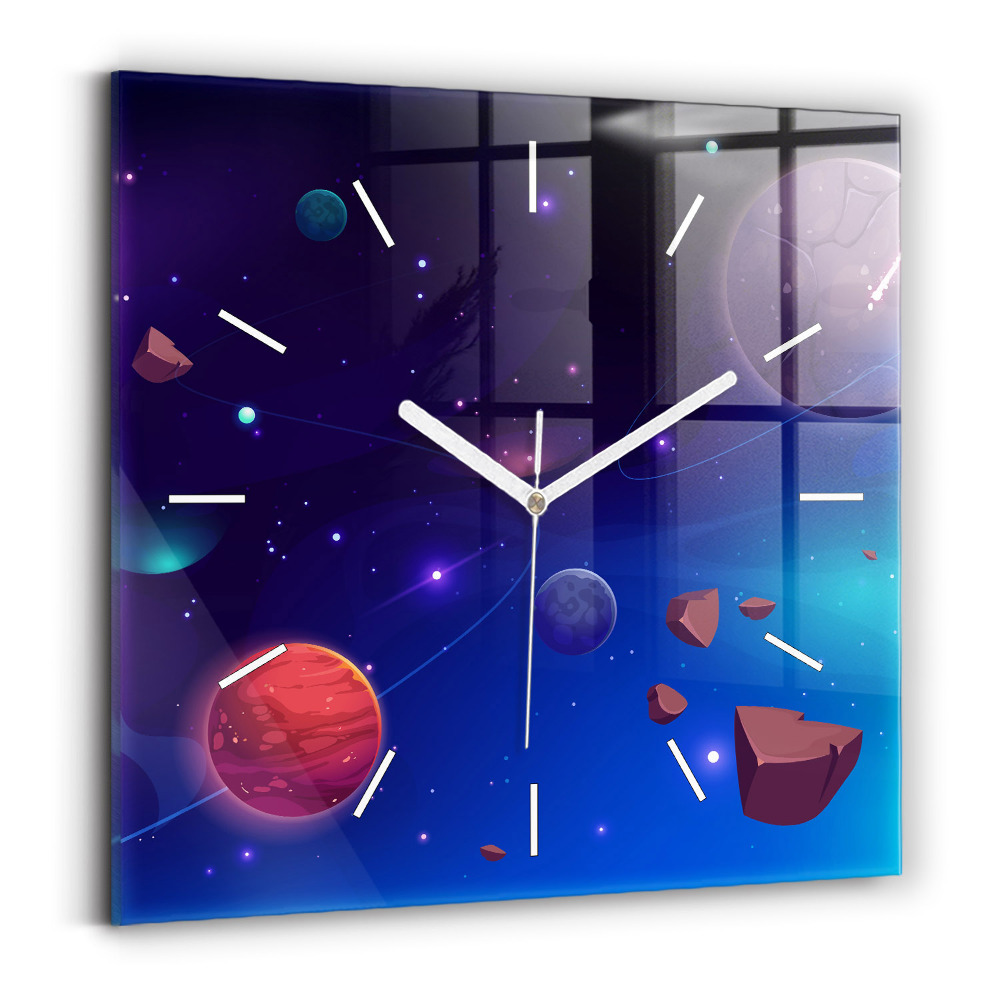 Szögletes üvegóra 30x30 Galaxis bolygók