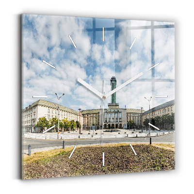 Négyzetes üvegóra 30x30 Panoráma Ostrava városára