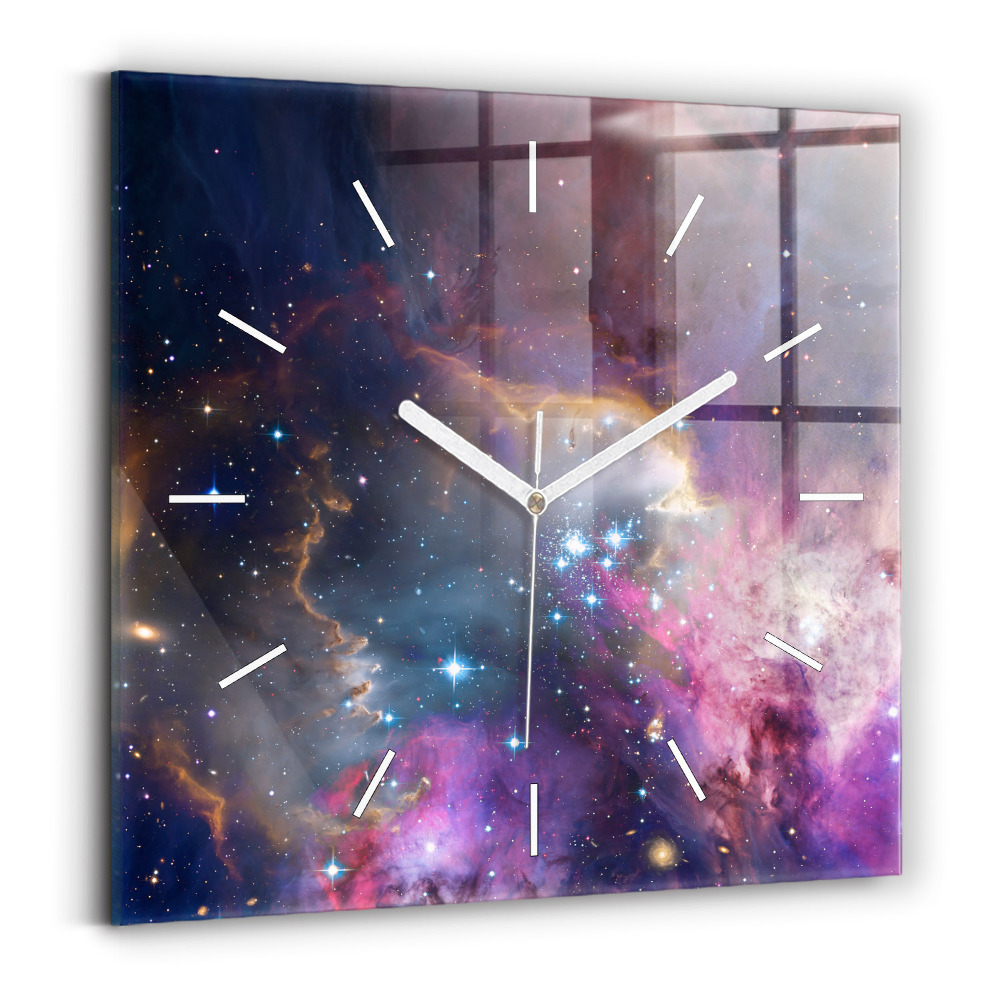 Szögletes üvegóra 30x30 Galaxis és csillagok