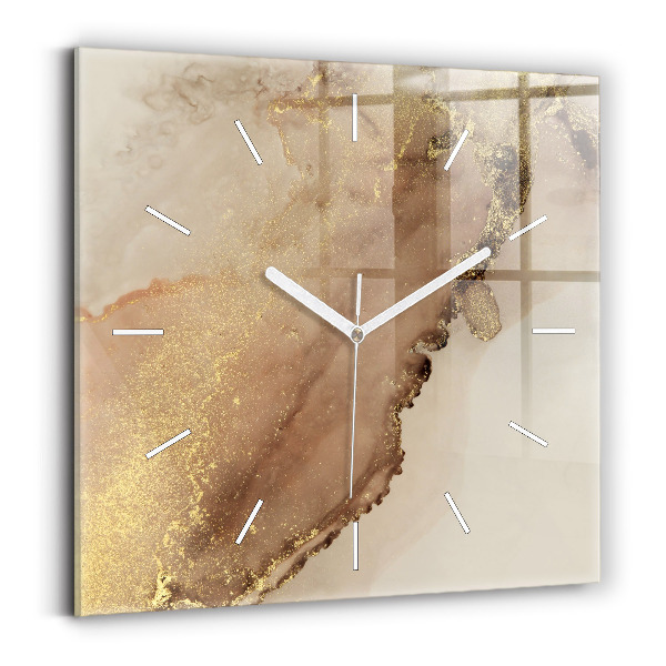 Szögletes üvegóra 30x30 Bézs modern művészet