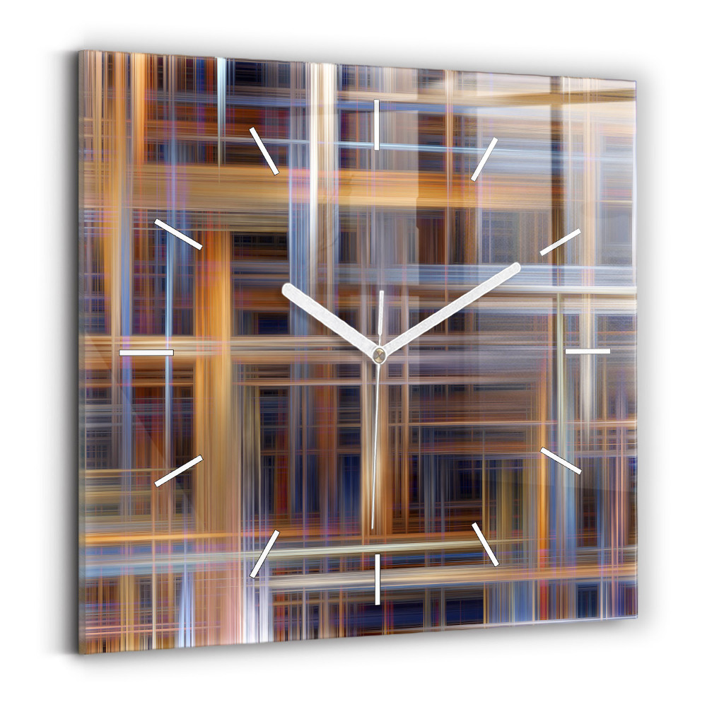 Négyzet alakú üvegóra 30x30 Geometria absztrakció