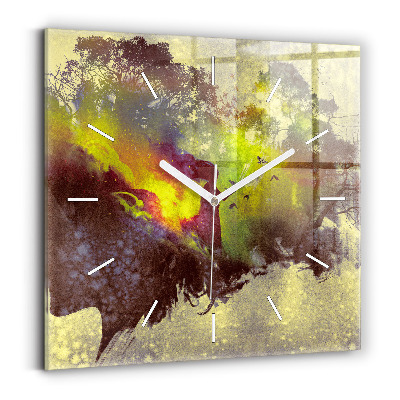 Szögletes fali üvegóra 30x30 Nő az erdőben