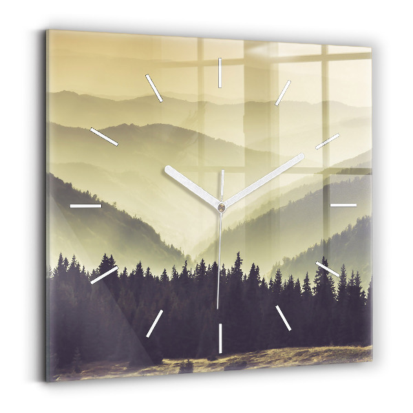 Szögletes fali üvegóra 30x30 Ködös hegyoldalak