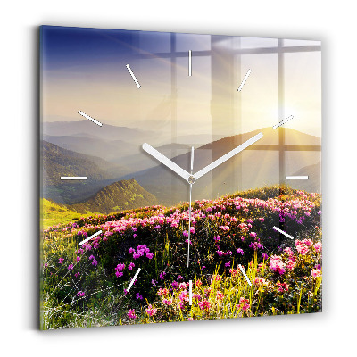 Szögletes üvegóra 30x30 Hegyi táj